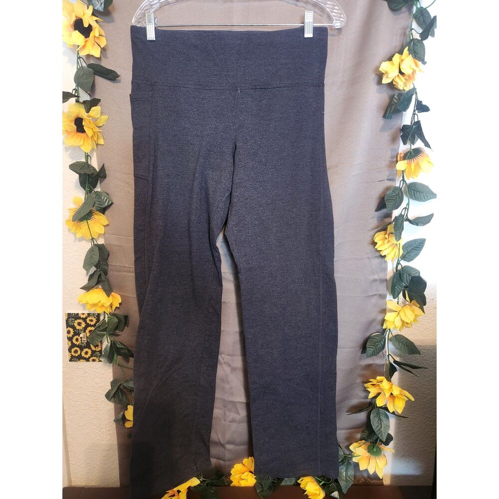 Activ8 Women's Gray Heathered Athletic Leggings Size L High Rise Pocket Pants